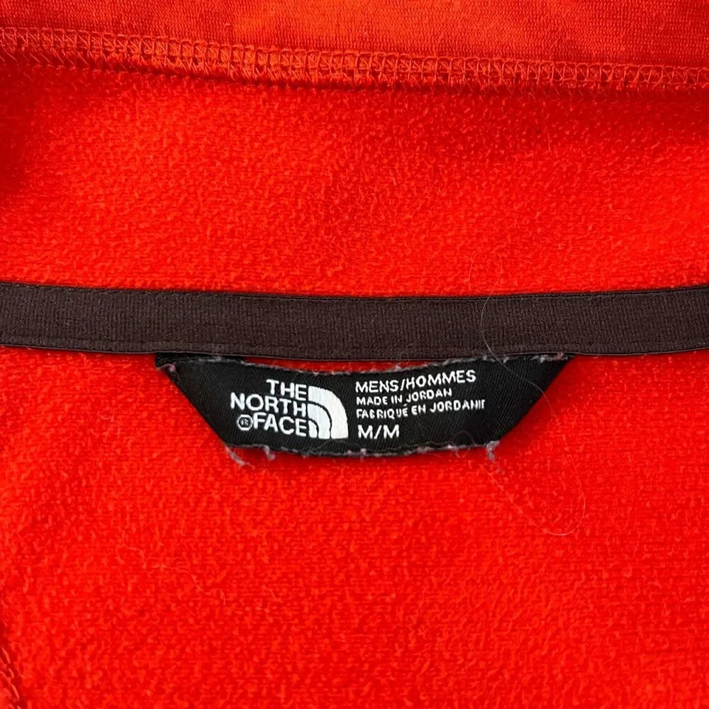 The North Face Men's Orange Quarter Zip Pullover Fleece Jacket – Size M